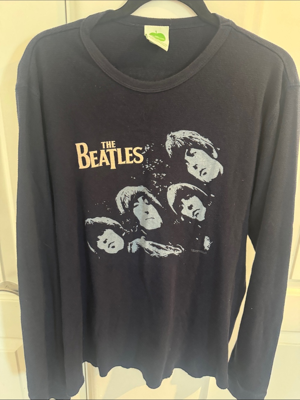 The Beatles Dark Blue Long-Sleeve Band Tee with White Graphic